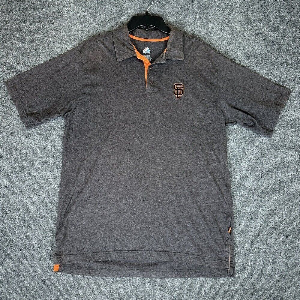 San Francisco Giants Mens Polo Shirt XL Gray Short Sleeve MLB Baseball Casual‎
